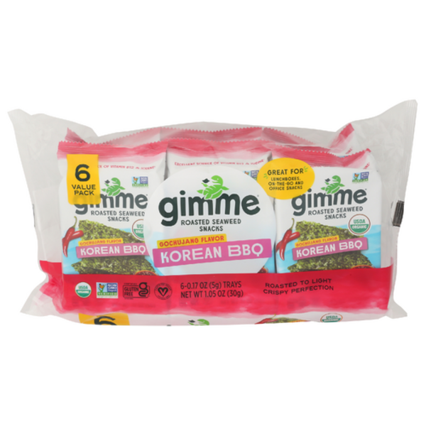 Gimme Health Foods Organic Korean BBQ Roasted Seaweed 6 Pack