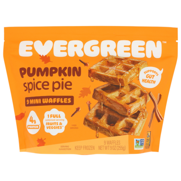 Evergreen Frozen Waffles Pumpkin Spice Pie Mini Waffles 9 Pack