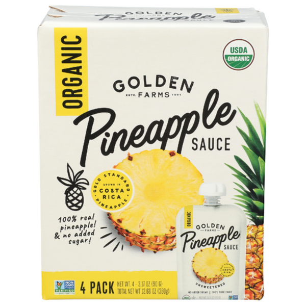 Golden Farms Organic Pineapple Sauce Pouch 4 Pack