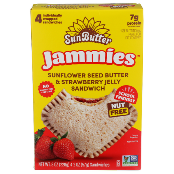 Sun Butter Sunflower Butter & Strawberry Jelly Sandwiches 4 Pack