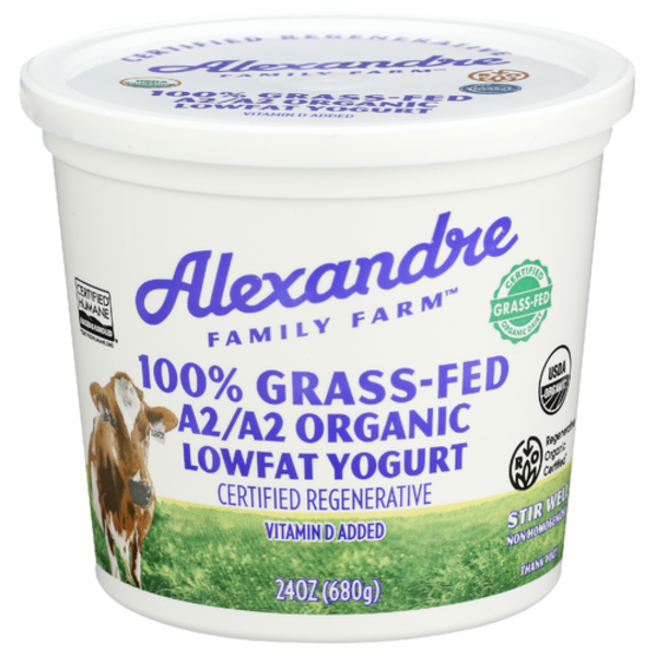 Alexandre Family Farms Organic Lowfat 100% Grass-Fed A2/A2 Certified Regenerative Yogurt