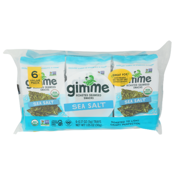 Gimme Health Foods Organic Sea Salt Roasted Seaweed 6 Pack