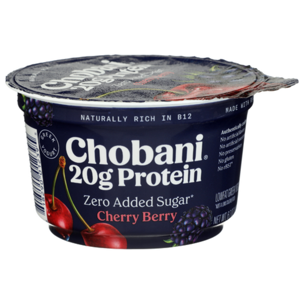 Chobani Cherry Berry Zero Added Sugar 20G Protein Greek Yogurt