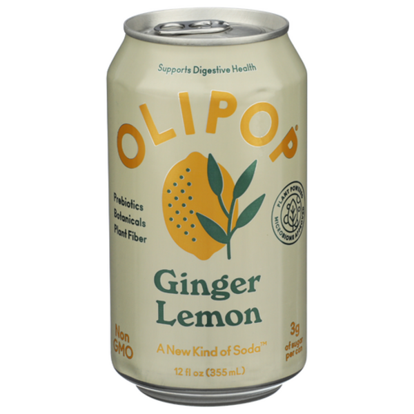 Olipop Ginger Lemon Prebiotic Sparkling Tonic