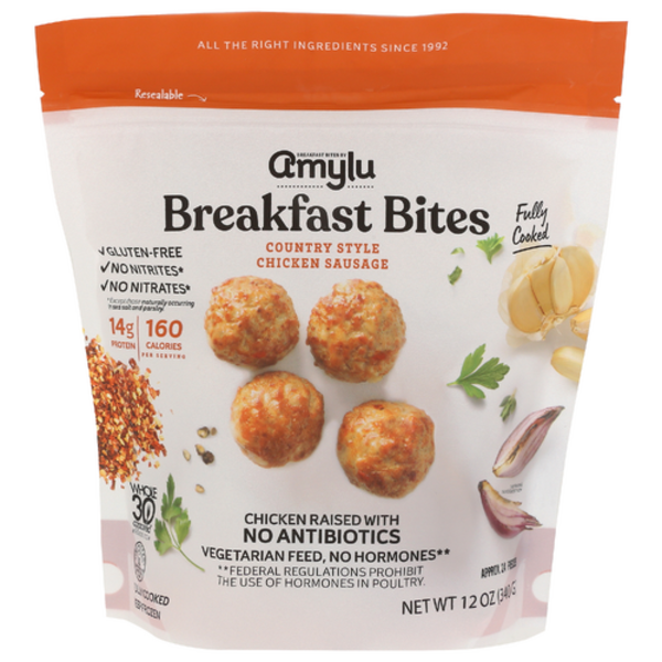 Amylu Country Style Chicken Sausage Breakfast Bites