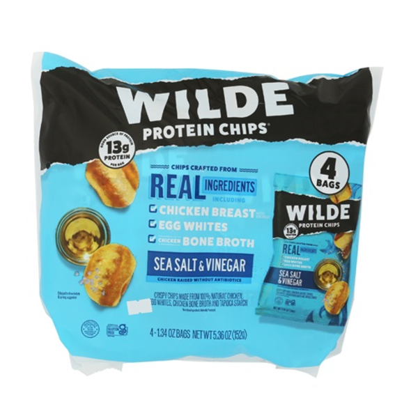 Wilde Sea Salt & Vinegar Chicken Protein Chips 4 Pack
