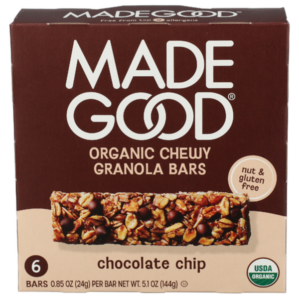 Madegood Organic Chocolate Chip 6 Pack Granola Bars