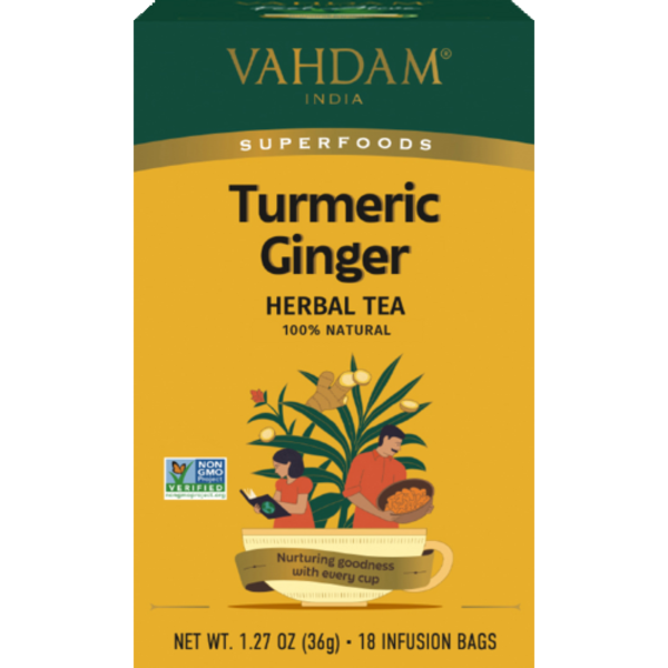 Vahdam Teas Organic Turmeric Ginger Herbal Tea