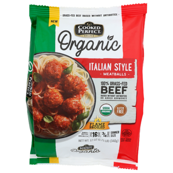 Cooked Perfect Organic Italian Grass-Fed Beef Meatballs