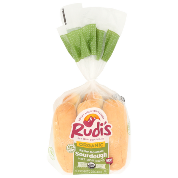 Rudi's Organic Rocky Mountain Sourdough Hot Dog Buns 6 Pack