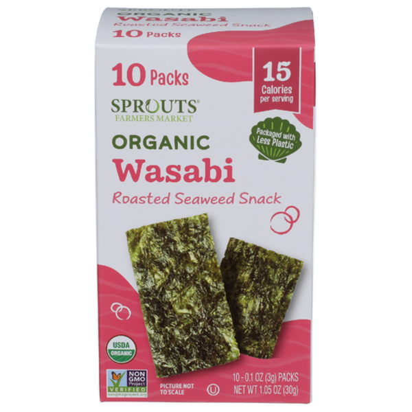 Sprouts Organic Wasabi Roasted Seaweed Snack 10 Pack