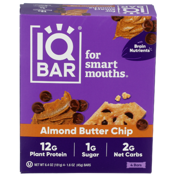 Iq Bar Almond Butter Chip Bars 4 Pack