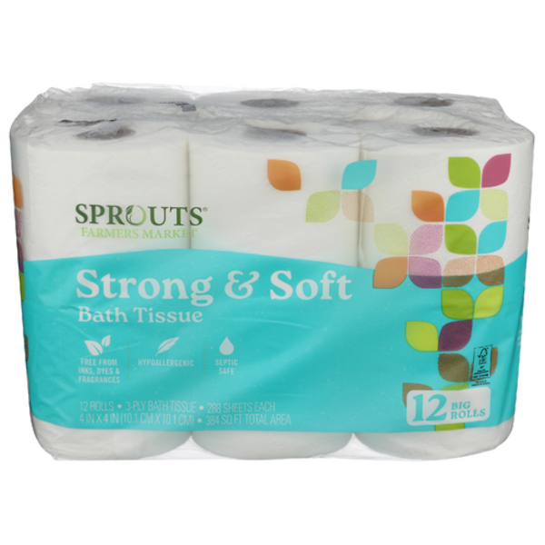 Sprouts Bath Tissue 3 Ply 12 Roll