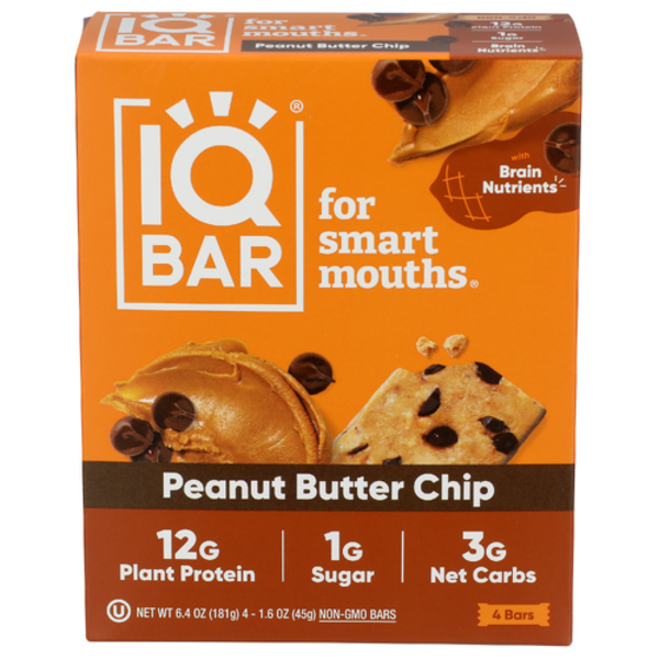 Iq Bar Peanut Butter Chip Bars 4 Pack