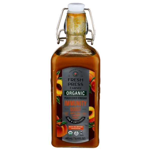 Fresh Press Farms Organic Immunity Boost Raw & Unfiltered Peach Cider Vinegar