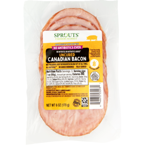 Sprouts Uncured Canadian Bacon No Antibiotics Ever