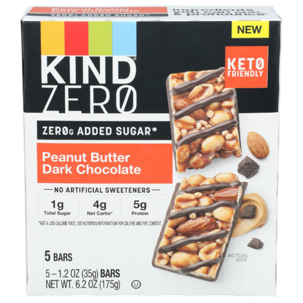 Kind Peanut Butter Dark Chocolate Zero Bar 5 Pack Case