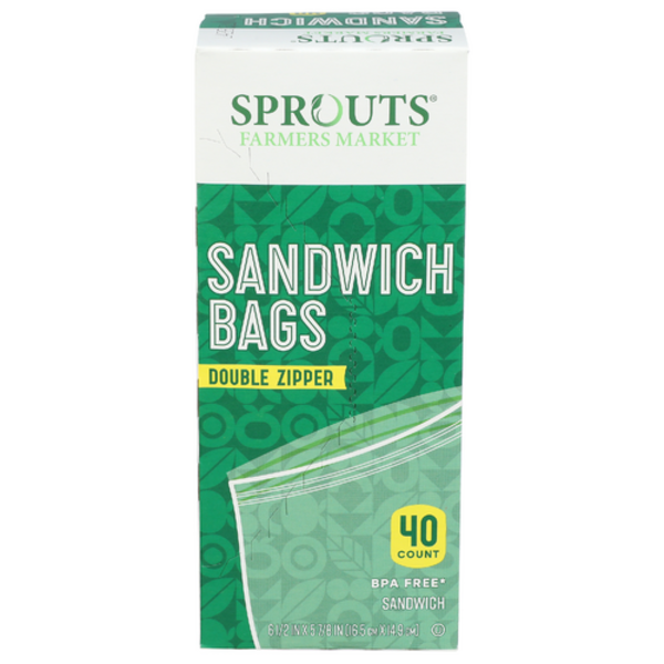 Sprouts Double Zipper Sandwich Bags