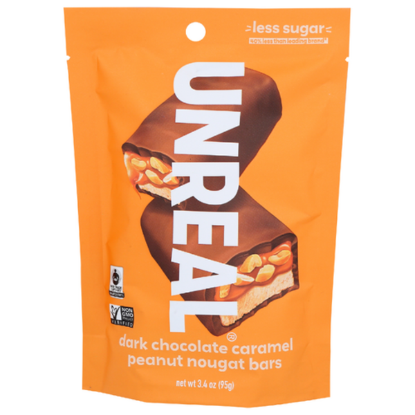 Unreal Dark Chocolate Caramel Peanut Nougat Bars