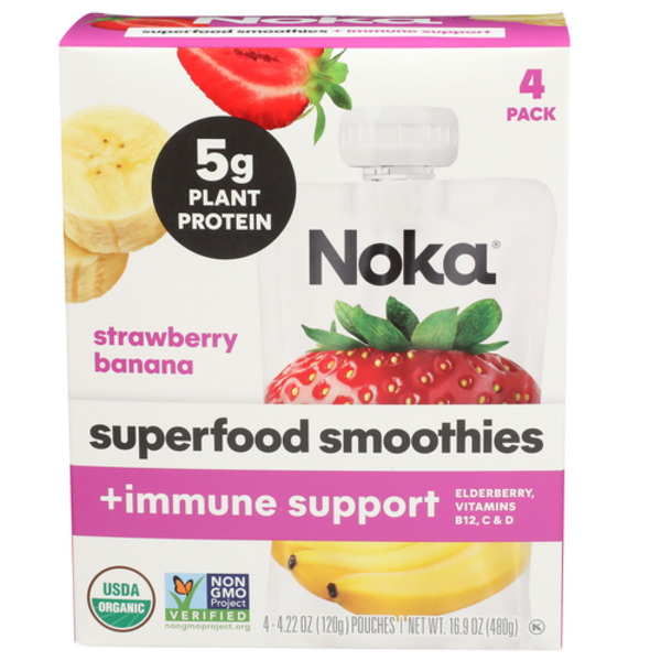 Noka Organic Strawberry Baa Superfood Smoothies 4 Pack