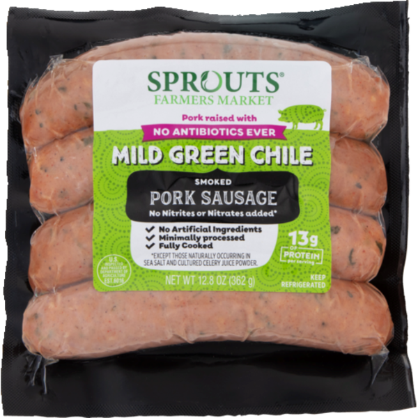 Sprouts Mild Green Chile Smoked Pork Sausage Links