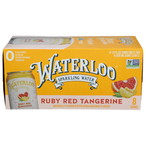 Waterloo Ruby Red Tangerine Sparkling Water 8 Pack Case