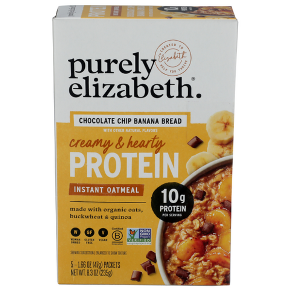 Purely Elizabeth Chocolate Chip Baa Bread Protein Instant Oatmeal 5 Pack