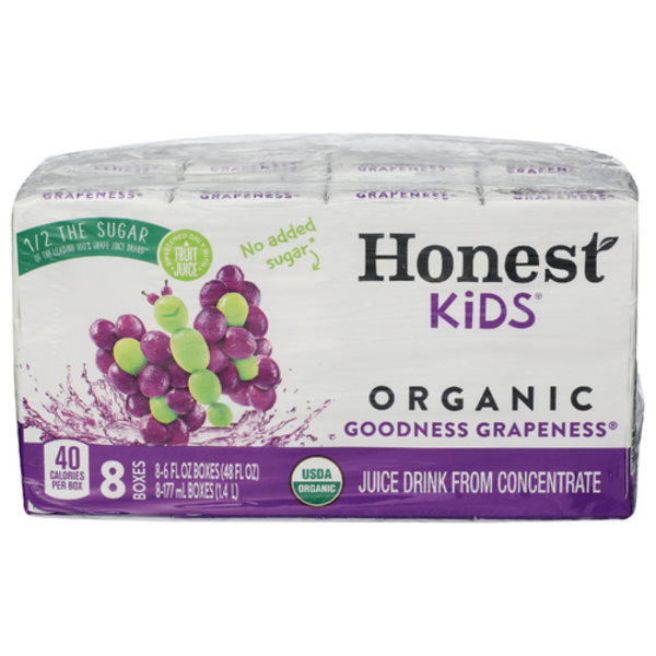 Honest Kids Organic Goodness Grapeness Juice 8 Pack