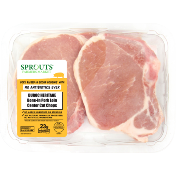 Sprouts Bone-In Pork Loin Center Cut Chops No Antibiotics Ever