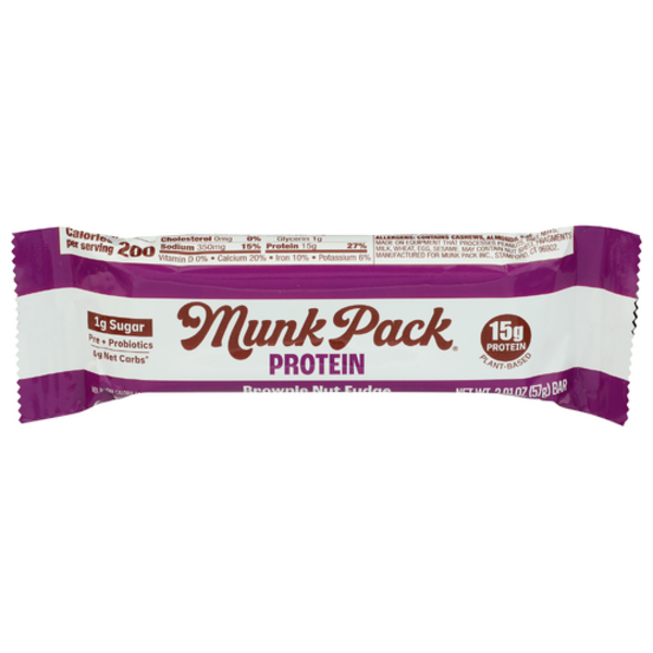 Munk Pack Brownie Nut Fudge Probiotic Protein Bar