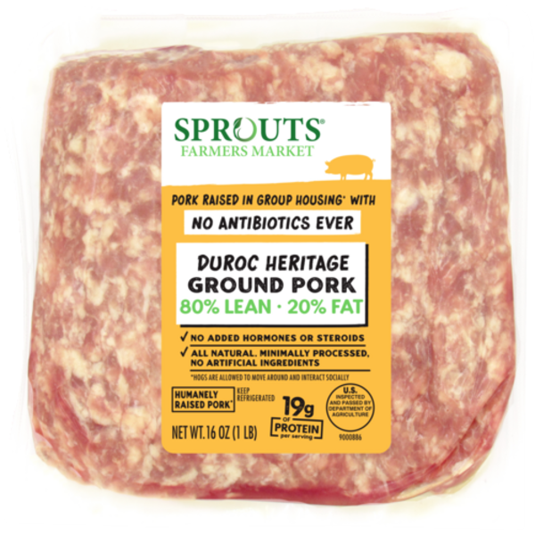 Sprouts 80% Lean Ground Pork No Antibiotics Ever