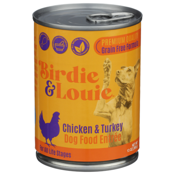 Birdie & Louie Chicken & Turkey Grain Free Premium Dog Food Entree Can