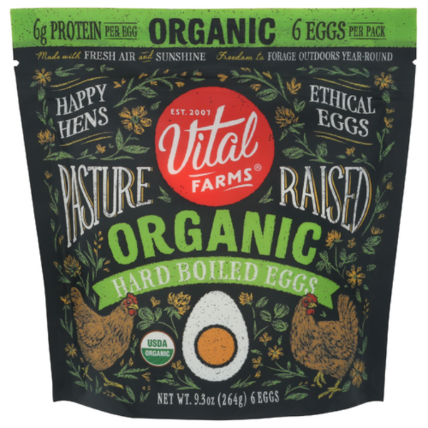 Vital Farms Organic Pasture Raised Hard Boiled Eggs 6 Count