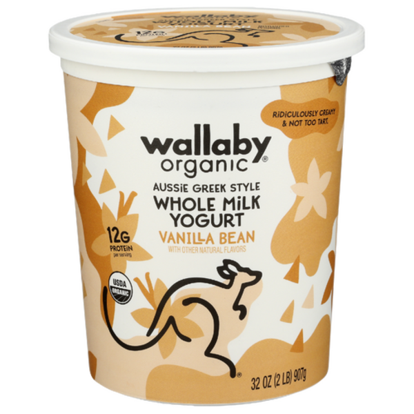 Wallaby Organic Vanilla Bean Whole Milk Greek Yogurt