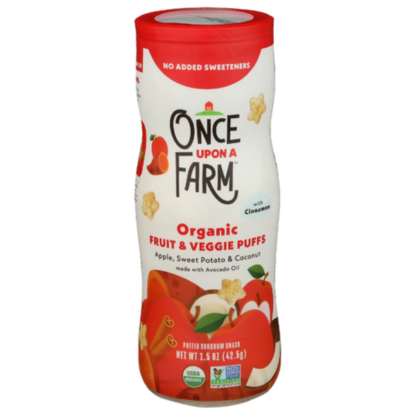 Once Upon A Farm Organic Apple, Sweet Potato & Coconut Crawler Fruit Veggie Puffs