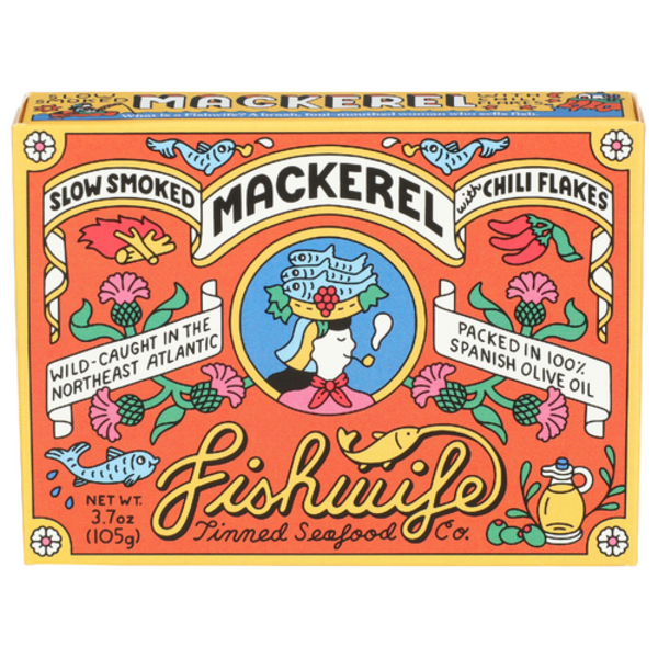 Fishwife Tinned Seafood Co. Slow Smoked Mackerel With Chili Flakes