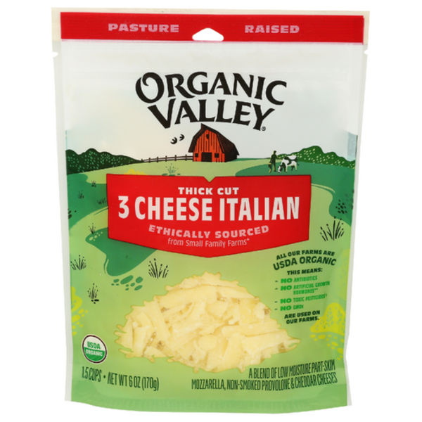 Organic Valley Organic 3 Cheese Italian Blend Thick Cut Shredded 3 Cheese