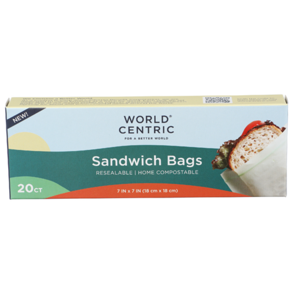 World Centric Compostable Resealable Sandwich Bags