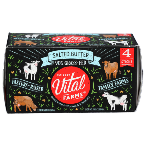 Vital Farms Pasture-Raised Grass-Fed Salted Butter 4 Sticks