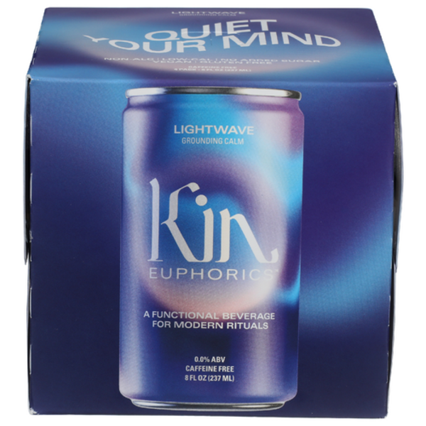 Kin Euphorics Lightwave Grounding Calm Functional Beverage 4 Pack Case