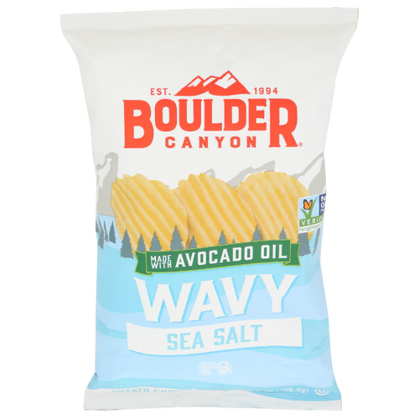 Boulder Canyon Sea Salt Avocado Oil Wavy Potato Chips