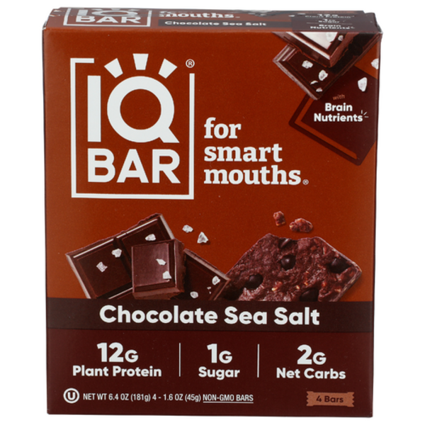Iq Bar Chocolate Sea Salt Bars 4 Pack