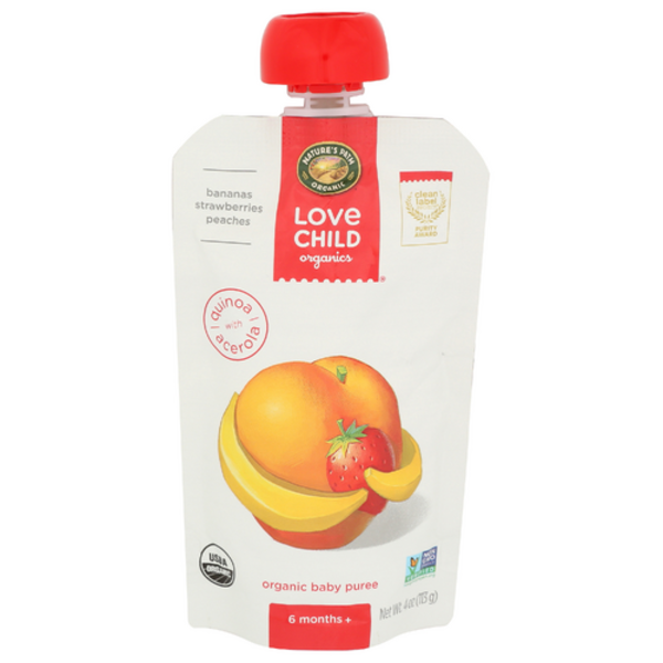 Love Child Organics Organic Baas Strawberries Peaches Baby Food Pouch