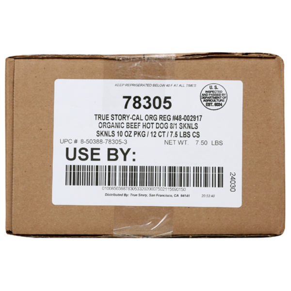 True Story Organic Uncured Beef Hot Dogs