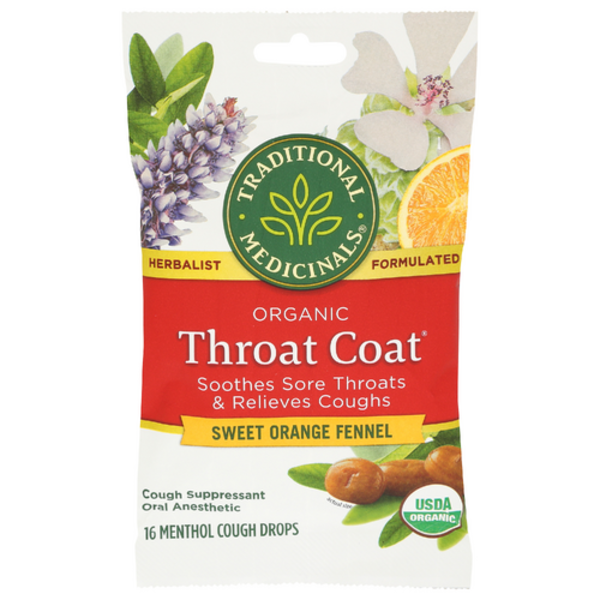 Traditional Medicinals Organic Sweet Orange Fennel Throat Coat Drops