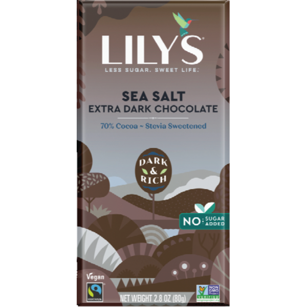 Lily's Sweets Sea Salt 70% Dark Chocolate Bar