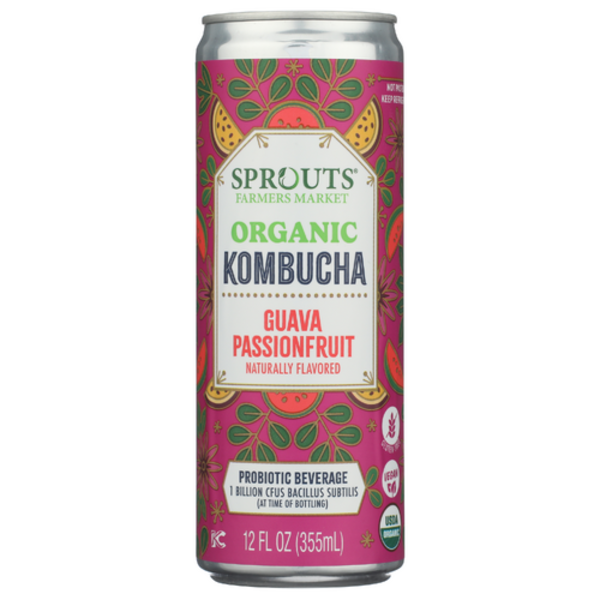 Sprouts Organic Guava Passionfruit Kombucha