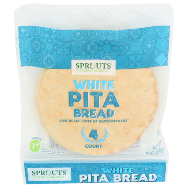 Sprouts White Pita Bread 4 Count