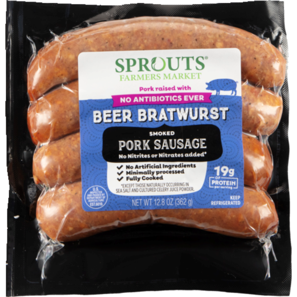 Sprouts Beer Bratwurst Smoked Pork Sausage