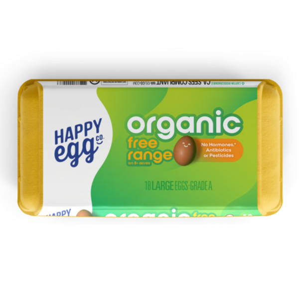 Happy Egg Organic Free Range Large Grade A Brown Eggs